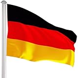 BRUBAKER Aluminium Fahnenmast Flaggenmast 6 m inklusive Deutschland Flagge...