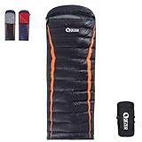 QEZER Daunenschlafsack Ultraleicht Schalfack mit Premium Daunen 8C° bis...