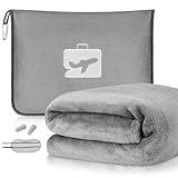 flintronic Reisedecke Kissen 2 in 1, 155 x 130 cm Weiche Flugzeugdecke,...