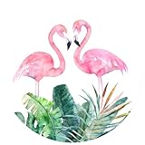 FIXOSHEE Flamingo Runder 3d Bodenaufkleber Pvc Selbstklebend Wasserfest...