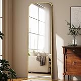 Koonmi Top Gebogene Ecken Standspiegel 52x142 cm, Ganzkörperspiegel...