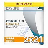 Drylife Premium Form Unisex Inkontinenz-Einlagen | Dry Feel Technologie,...