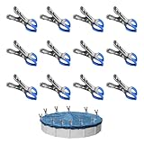 12 Stück Klammern Metall für Poolabdeckung, Befestigungsklammern mit...