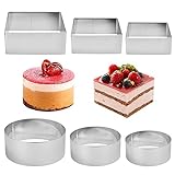 QINERSAW 6-teilig Dessertringe Edelstahl Speiseringe Mini Kuchenringe...