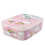 Stor Einhörner - Regenbogen | Sandwich-Box mit 3 Fächern für Kinder -...