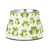 Niedlicher Futternapf mit grünem Frosch-Muster, für Hunde, 540 ml,...