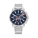 Tommy Hilfiger Multi Zifferblatt Quarz Uhr für Herren mit Silbernes...