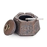 Antiker Aschenbecher, Windaschenbecher mit Deckel, Retro Aschenbecher,...