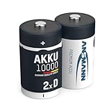 ANSMANN Akku D 10000 mAh NiMH 1,2 V (2 Stück) - Mono D Batterien...