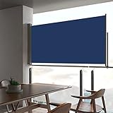 SPRANDOM Ausziehbare Seitenmarkise 80×300 cm Blau