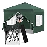 Laneetal Pavillon 3x3 m, Faltpavillon mit Seitenwänden, wasserfest stabil...