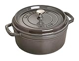STAUB Gusseisen Bräter/Cocotte, Rund 24 cm, 3,8 L, Aromaregen Funktion...