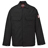 Portwest BIZ2 Herren Flammenresistente Bizweld FR Arbeitsjacke Schwarz, XL