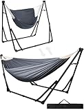 Anyoo Hängematte und Hängesessel mit klappbarem Gestell, tragbares...