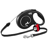flexi® Classic S Seil 8 m schwarz, Roll-Leine für Hunde bis 12 kg