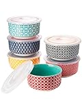 DOWAN Creme Brulee Schälchen mit Deckeln, 6 X 235ml Porzellan Souffle...