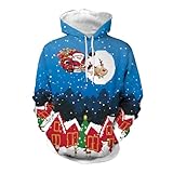 Foweknow Hoodie Herren Weihnachtspullover Reindeer Lustige 3D Druck...