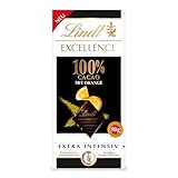 Lindt Schokolade EXCELLENCE 100 % Kakao und Orange Tafel | Extra intensiv |...