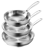 Redchef Pfannenset Induktion Set, 3-teilig edelstahlpfanne unbeschichtet...