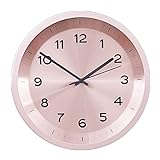 GOOPEEG Wanduhr Modern, Nordic Pink Metal Wanduhr Stumm Schlafzimmer...