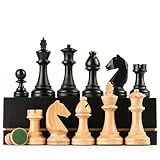 A&A Dreifach Gewichtete Premium-Schachfiguren aus Staunton-Holz mit 2...