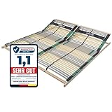 Sleepneo Lattenrost 160x200 Premium Strong bis 200Kg, Kopfteil verstellbar,...