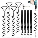 Bodenanker Trampolin 4 Pack | Heavy Duty Erdanker zum Einschrauben für...