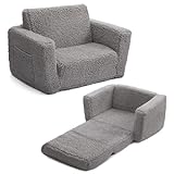 BEJOY Kindersofa Aufklappen 2 in 1 Schlafsofa, Kindersessel, Sherpa Kinder...