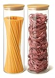 Praknu Vorratsdosen mit Deckel für Spaghetti 2er Set - Luftdicht mit...