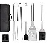 ZWMYF Edelstahl Grillbesteck-Set 6-TLG Professionelle Grill Bestecksets in...