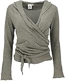 GURU SHOP Wickelshirt, Baumwollstrick Pullover, Wickeljacke, Helles...