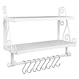 Halcent Wandregal Holz Schweberegal Hängeregal, 2 Etagen Gewürzregal...