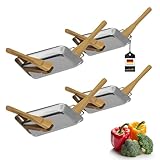 bremermann Grillpfanne inkl. Bambus-Schabern, Edelstahl (4er-Set)