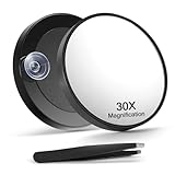 30x Vergrößerungsspiegel – 8.8cm Weißer Makeup-Spiegel mit 2...