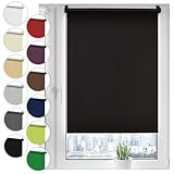 Verdunkelungsrollo Klemmfix ohne Bohren 90cm x 130cm Schwarz...