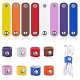 16 Stück Bunt Leder Kabel Organizer Bunt Kabelhalter Leder Kabelbinder...