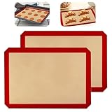 2 Stück Silikon Backmatte für Backblech, 30x40 cm Silikonmatte Backofen...