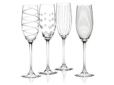 MIKASA Cheers Kristall Champagnerflöten Set, 4 Stück, Champagnergläser...