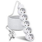 ExtraStar Steckdosenleiste 5-Fach Mehrfachsteckdose Kabel 3 m,...