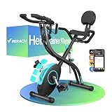 MERACH 4-in-1 Heimtrainer Klappbar, Hometrainer Fahrrad mit LCD Monitor und...