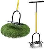 DACKZZM Rasenlüfter Eisen Rasenbelüfter 5CM Massiven Tine Vormontierte...