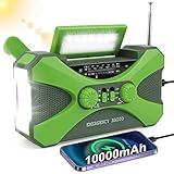 m zimoon 10000mAh Kurbelradio mit Handyladefunktion Solar Radio, Radio...