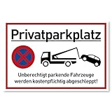 Privatparkplatz Schild,Parken Verboten(30 x 20 cm Metall),Fahrzeuge Werden...