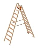 Layher Holzstehleiter - mit 10 Stufen; Holzleiter mit 80mm breiten Stufen,...