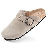 FITORY Damen Clogs Slip-on, Kartoffelleder, Mule, Spitze, Wildleder,...