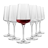 Krosno Rotweingläser | Elegantes Design | Set mit 6 Gläsern | 500 ML |...