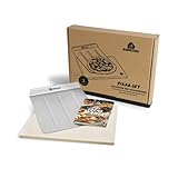 BURNHARD Pizzastein und Pizzaschaufel für Backofen, Gasgrill &...