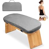 Hihealer Meditationsbank – Klappbare Ergonomische Bambus-Meditationsbank...