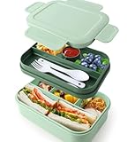 Bento Box Lunchbox für Erwachsene, 2000 ml, doppellagige Lunchbox,...