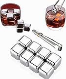 8 Stück Whiskey-Eiswürfel+Clips aus 304 Edelstahl, wiederverwendbare...